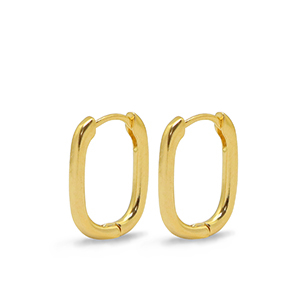 Zubeh&ouml;r Metall DQ Ohrringe Creolen Oval Gold (Nickelfrei)