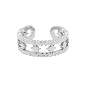 Stainless Steel - Rostfrei Stahl Ringe Star Silber