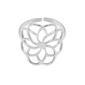 Stainless Steel - Rostfrei Stahl Ringen Flower Silber