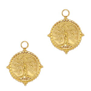 Anh&auml;nger aus Stainless Steel - Rostfreiem Stahl Tree of Life Gold