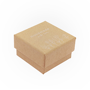 (Geschenk-)Box f&uuml;r Schmuck "handmade with love" Blume Brown