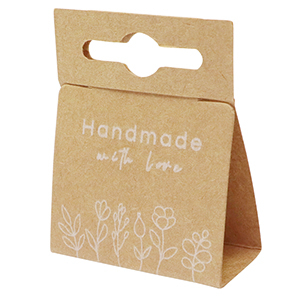 Karten f&uuml;r Schmuck "handmade with love" Blume Brown