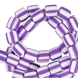 Perlen Polymer 6mm White-purple