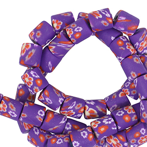 Perlen Polymer 6mm Flower Purple-multicolour