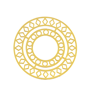 Anh&auml;nger aus Stainless Steel - Rostfreiem Stahl Bohemian 30mm Gold