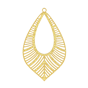 Anh&auml;nger aus Stainless Steel - Rostfreiem Stahl Bohemian Leaf Gold