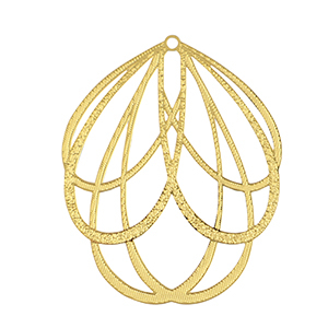 Anh&auml;nger aus Stainless Steel - Rostfreiem Stahl Bohemian Flower Gold