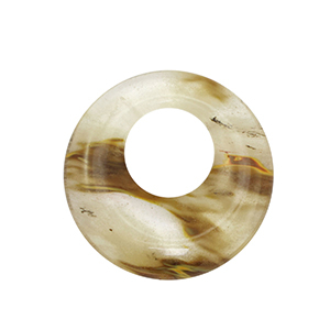 Anh&auml;nger Naturstein Glas Donut 30mm Brown-transparent