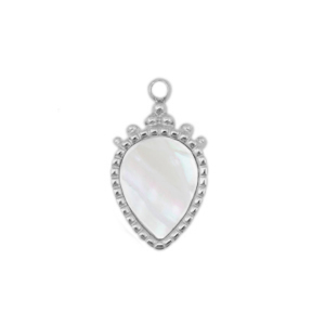 Anh&auml;nger aus Stainless Steel - Rostfreiem Stahl Muschel Salzwasserperlmutt Drop Silver-white (Naturliche Farbe Muschel)