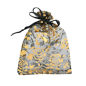 Organza Schmuck Beutel 9x12cm Rose Black-gold
