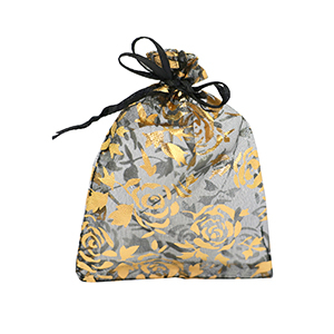 Organza Schmuck Beutel 7x9cm Rose Black-gold