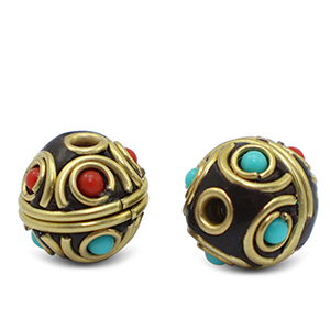 Perlen Bohemian Turquoise-red antique gold