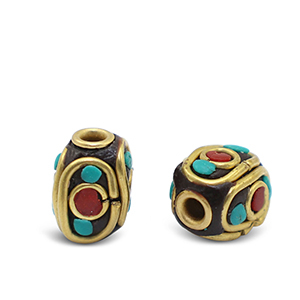Perlen Bohemian Turquoise-red antique gold