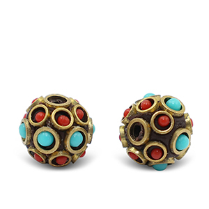 Perlen Bohemian Turquoise-red antique gold