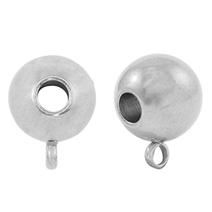 Perlen aus Stainless Steel - Rostfreiem Stahl mit &Ouml;se 10mm Silver