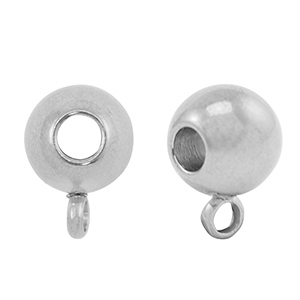 Perlen aus Stainless Steel - Rostfreiem Stahl mit &Ouml;se 8mm Silver