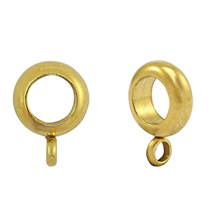 Perlen aus Stainless Steel - Rostfreiem Stahl Disc mit &Ouml;se Gold