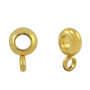 Perlen aus Stainless Steel - Rostfreiem Stahl Disc mit &Ouml;se Gold