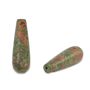 Perlen Naturstein Unakite Drop Pink-green
