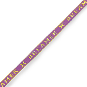 Schmucktextband "dreamer" Paisley purple-gold