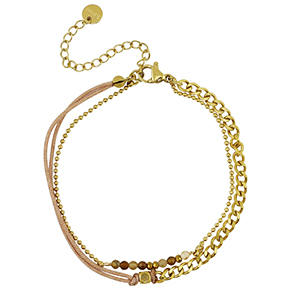 Stainless Steel - Rostfrei Stahl Armb&auml;nder duo Layer Gold-brown