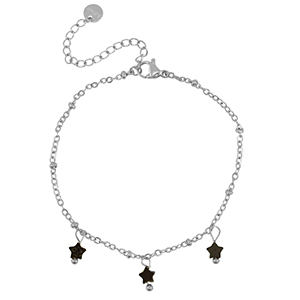 Stainless Steel - Rostfrei Stahl Armb&auml;nder Star Silver-black