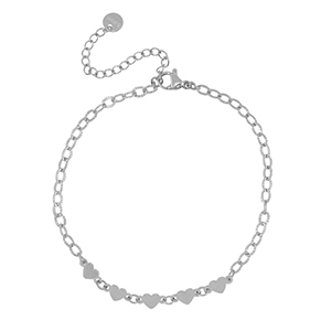 Stainless Steel - Rostfrei Stahl Armb&auml;nder Hearts Silver