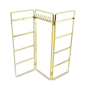 Schmuck Display f&uuml;r Ohrringe und Ketten Gold