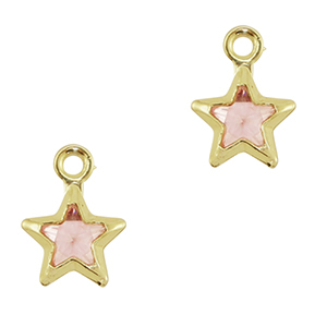 Anh&auml;nger aus Kristallglas Star Pink-gold