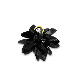 Anh&auml;nger aus Resin Kristall Flower Black