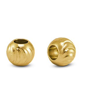 Perlen aus Stainless Steel - Rostfreiem Stahl 8mm Gold