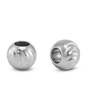 Perlen aus Stainless Steel - Rostfreiem Stahl 8mm Silver