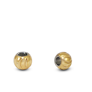 Perlen aus Stainless Steel - Rostfreiem Stahl 3mm Gold