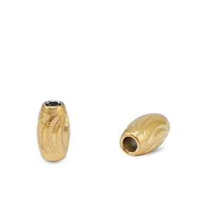 Perlen aus Stainless Steel - Rostfreiem Stahl 3x5mm Gold