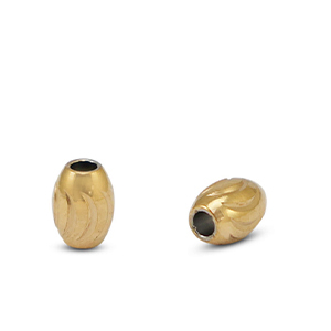 Perlen aus Stainless Steel - Rostfreiem Stahl 4x5mm Gold