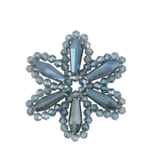 Facetten Perlen Anh&auml;nger Flower Montana blue-pearl shine coating