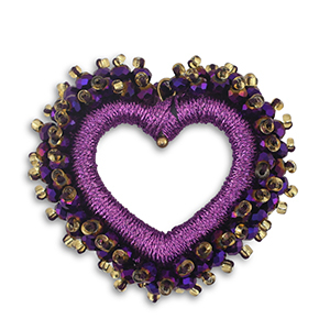 Facetten Perlen Anh&auml;nger Heart Grape Purple