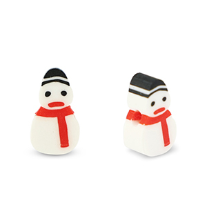 Perlen Polymer Snowman White-red-black