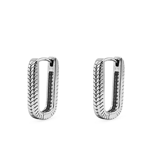 Ohrringe / Ohrstecker aus Stainless Steel - Rostfreiem Stahl Oval Silver