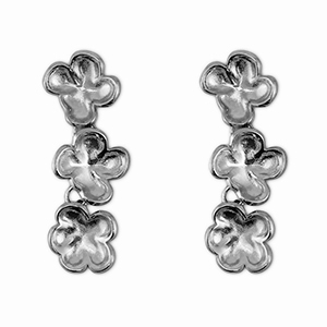 Stainless Steel - Rostfrei Stahl Ohrringe Flower Silver