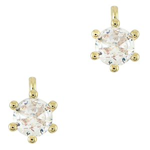 TQ Metall Brass Anh&auml;nger Zirconia Gold