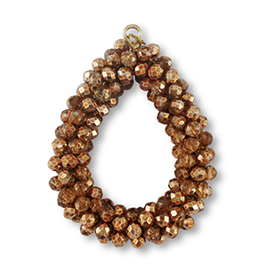 Facetten Perlen Anh&auml;nger Drop Copper brown