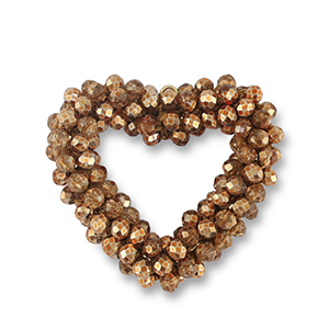 Facetten Perlen Anh&auml;nger Heart Copper brown