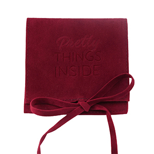Schmuck Beutel "Pretty things inside" Burgundy red