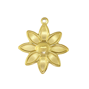 Anh&auml;nger aus Stainless Steel - Rostfreiem Stahl flower Gold