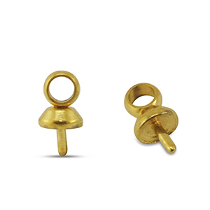 Zubeh&ouml;r aus Stainless Steel - Rostfreiem Stahl Endkappen f&uuml;r Perlen Gold