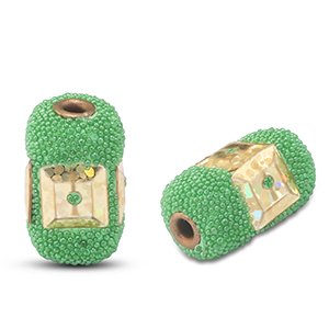 Perlen Bohemian Gr&uuml;n-gold