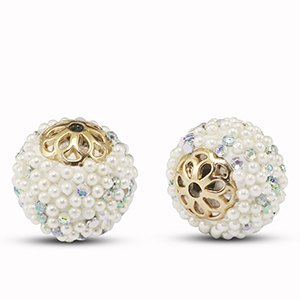 Perlen Bohemian Glitzer off white