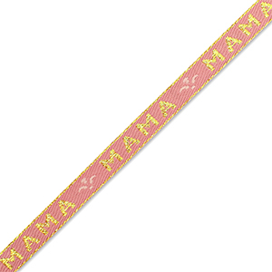 Schmucktextband "mama" Vintage pink-gold
