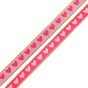 Schmucktextband Hearts Fuchsia-light pink